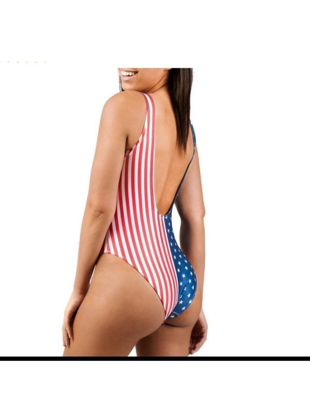 Chubbies Women’s American Flag One-Piece Swimsuit - Red/Blue, size medium